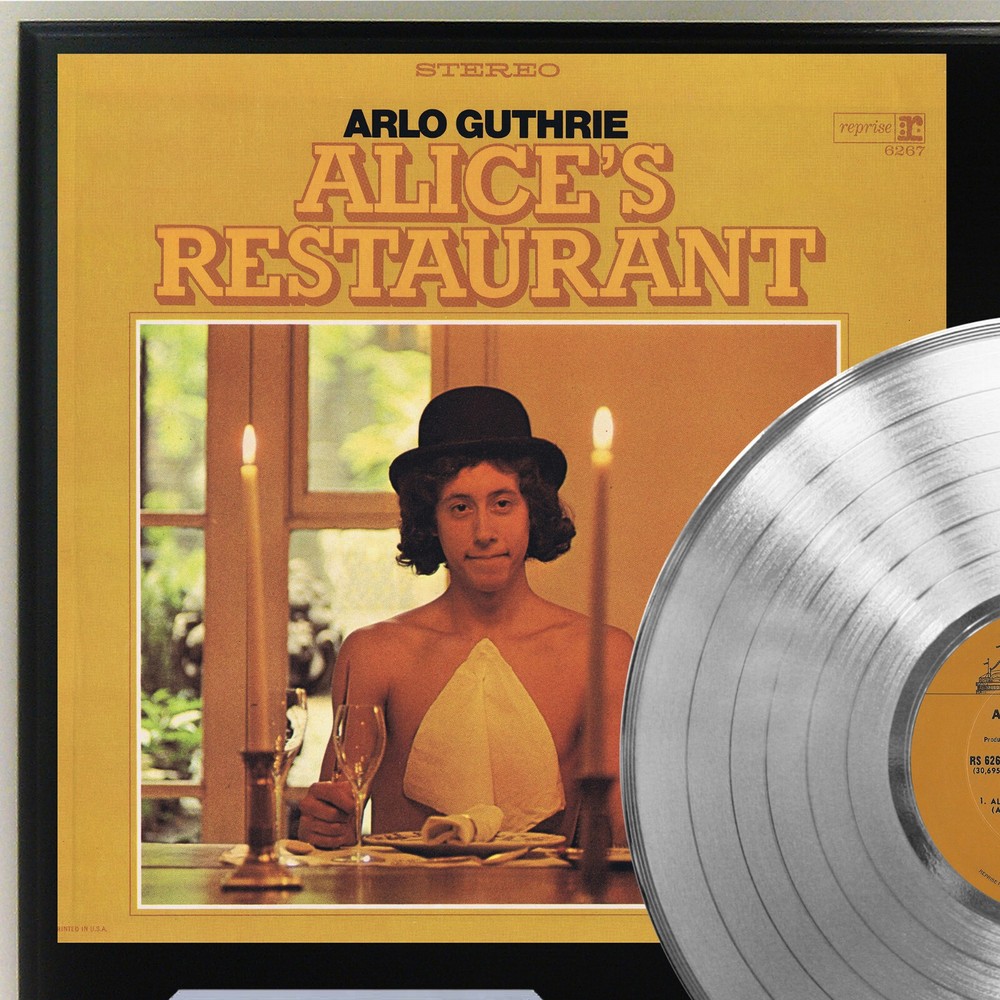Arlo Guthrie - Alice's Restaurant Silver LP Record Plaque Display