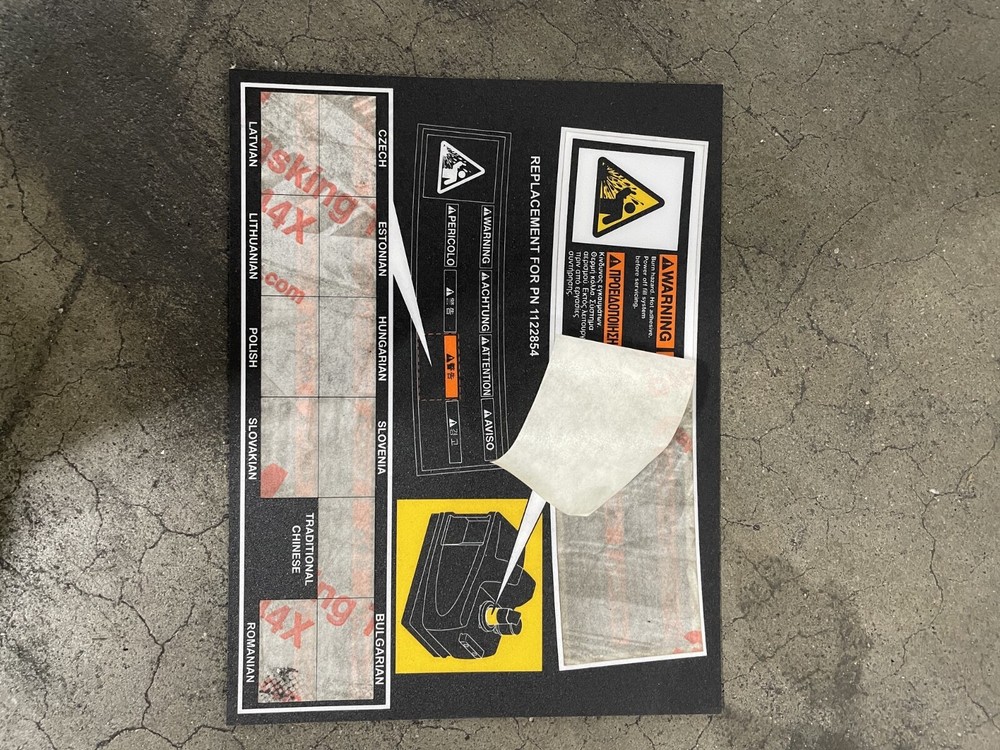 NORDSON 1122854 Warning Decal 1 sheet