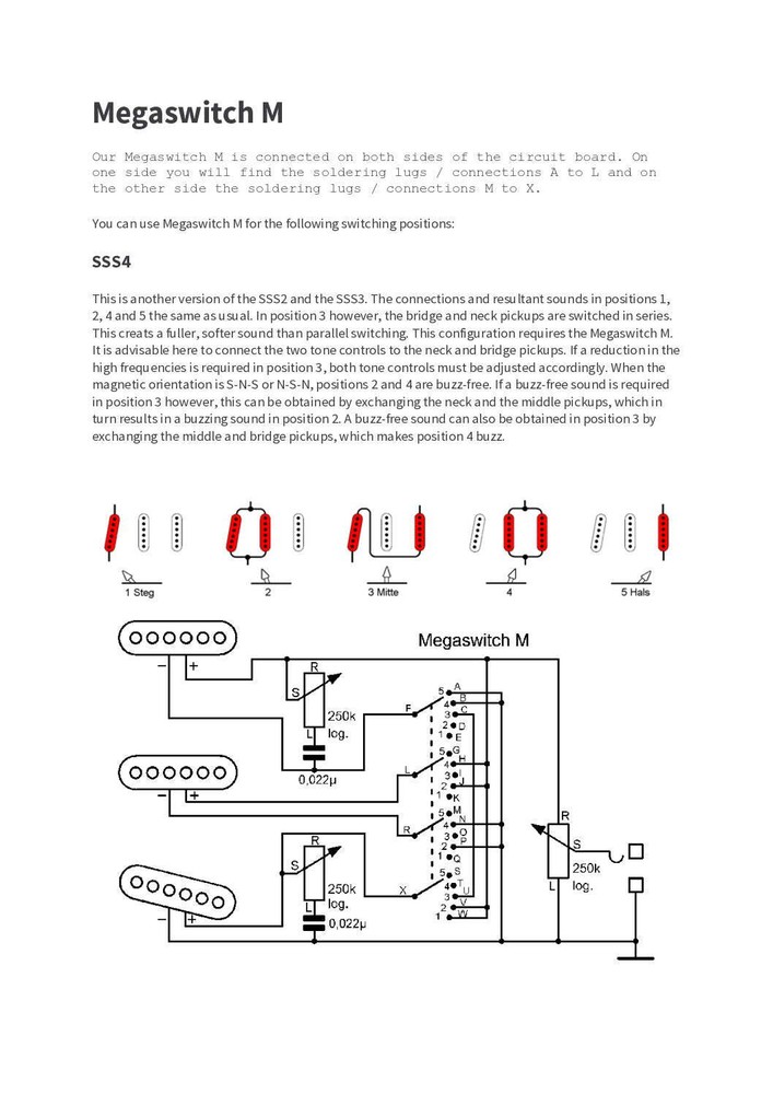 Schaller Megaswitch M Model 5-Way Switch