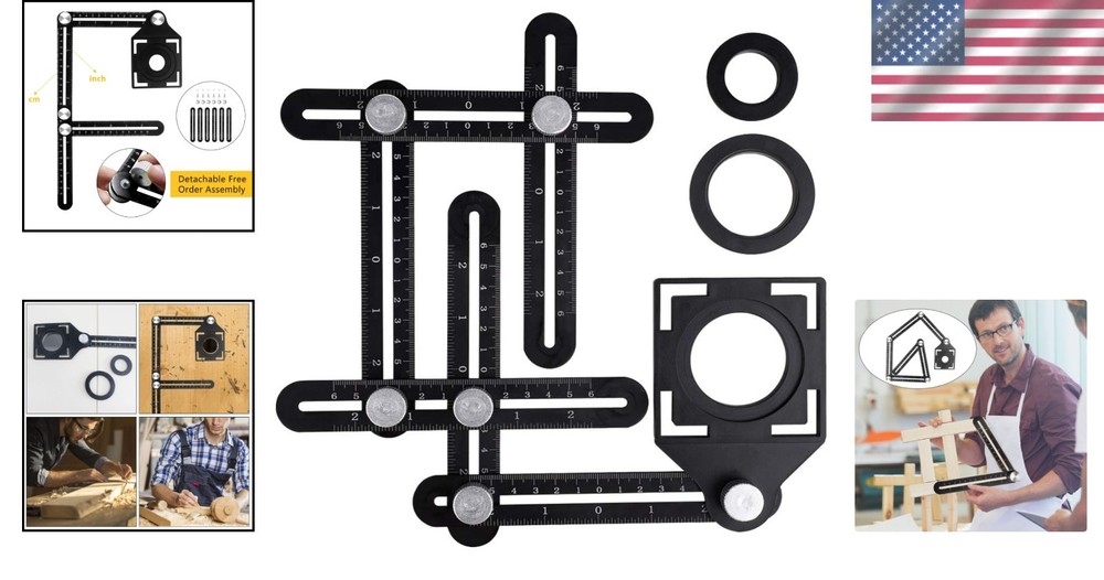 Precision Aluminum Alloy Multi-Function Six-Fold Ruler for Builders & Craftsmen