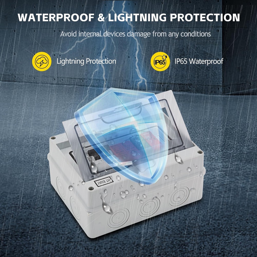 600V Solar DC PV Combiner Box for Solar Panel,1 String with Lightning Arreste...