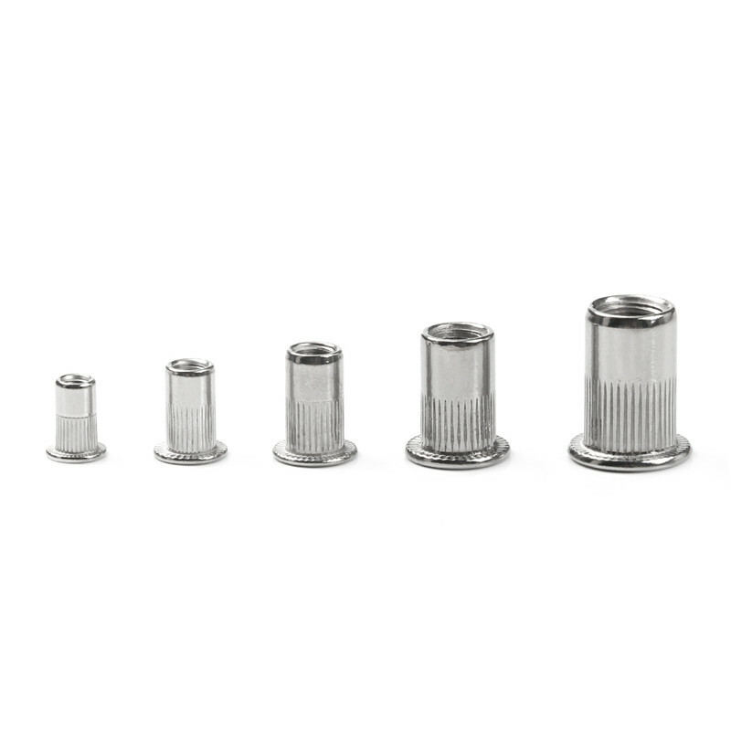 150Pcs RIVET NUT Flat Head Threaded Insert Stainless Steel Nutsert Set Kit