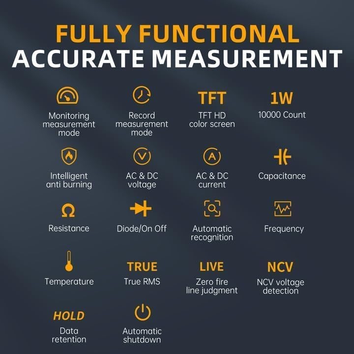 DMT-99 Digital Multimeter 9999 Counts TRMS, Rechargeable Auto-Ranging Volt