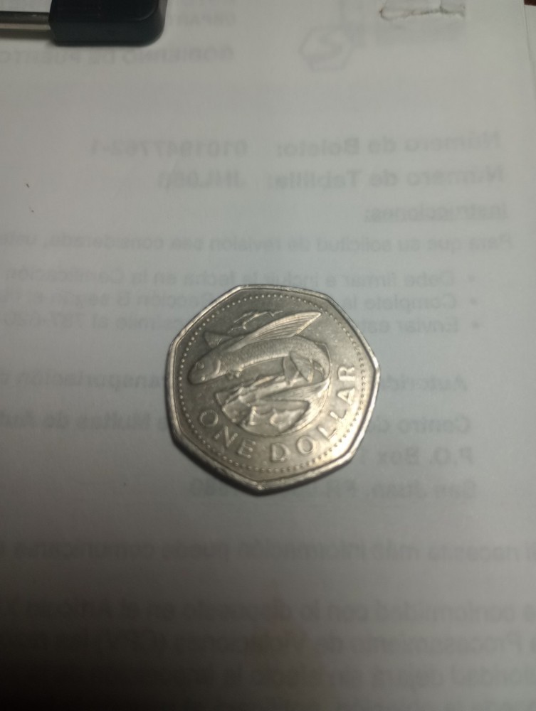 Moneda De Barbados Un Dólar 1989