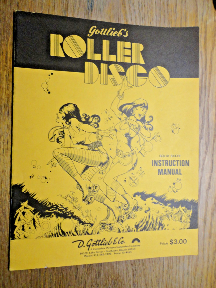 Gottlieb Roller Disco Pinball Game Owners / Operators Manual...Nice