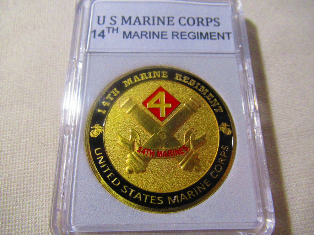 US MARINE CORPS - 14th MARINE REGIMENT Challenge Coin