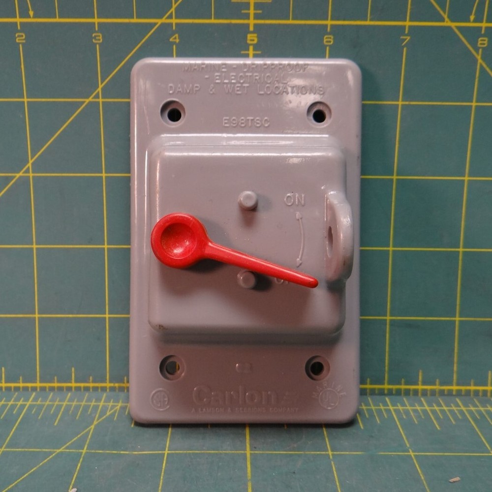 Cantex E98TSC Rectangle PVC 1 Gang Electrical Cover for Single Toggle Switch