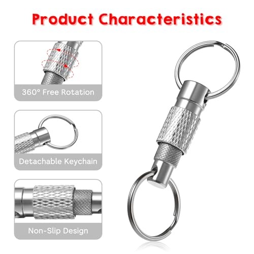 LLOUSSAK Quick Release Keychain for Men, Detachable Key Ring Quick Release,