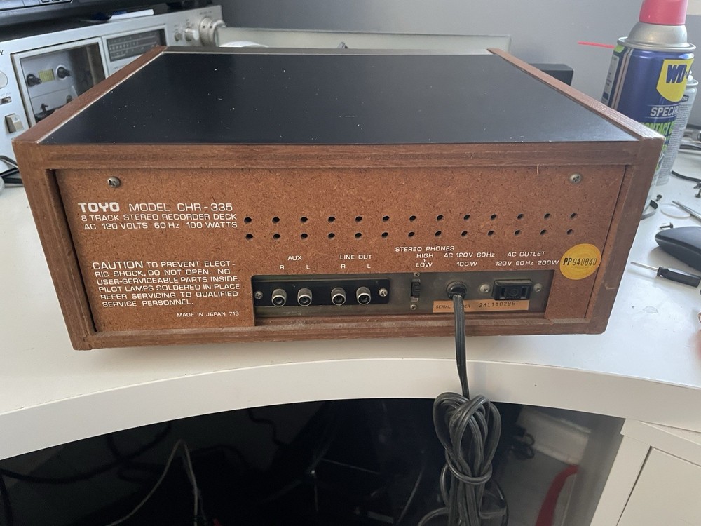 TOYO 8 TRACK PLAYER-MODEL CHR 335 SERVICED