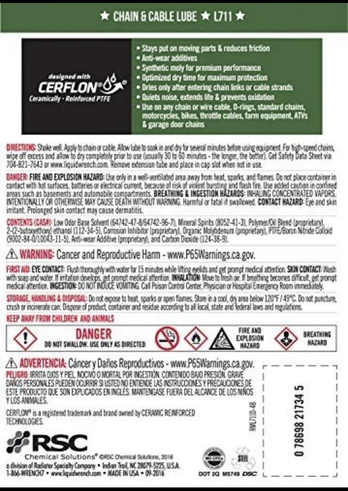 Liquid Wrench L711 Universal Chain Lube - 11oz