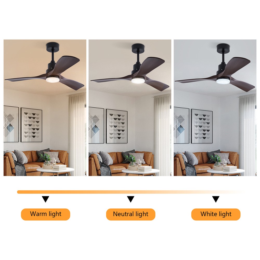 42" Flush Mount Indoor Ceiling Fan Light with Remote Control & AAA Batteries