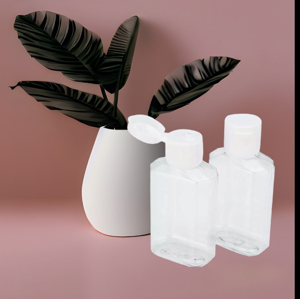 100 Empty Bottles 2 oz (60ml) Travel Size Refillable Containers Leak Proof Cap
