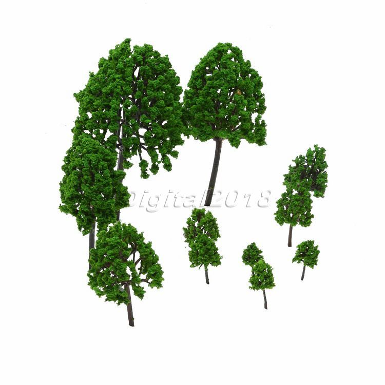 11pcs Assorted Tree Model Train Park Railway Diorama Scenery Layout O Scale 1:50