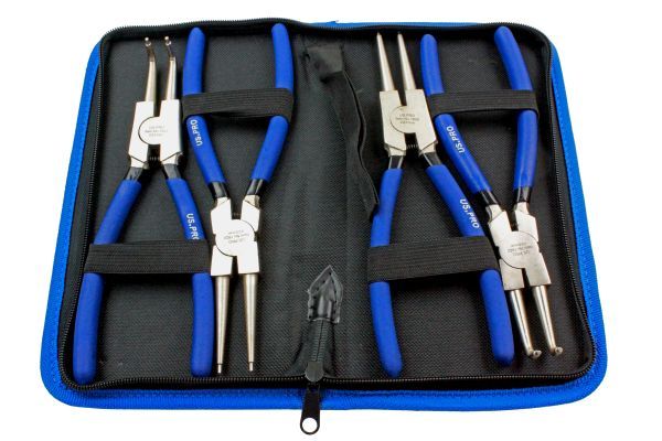 Circlip Pliers Set External Internal Straight Bent US PRO 9" Ring Snap Tools