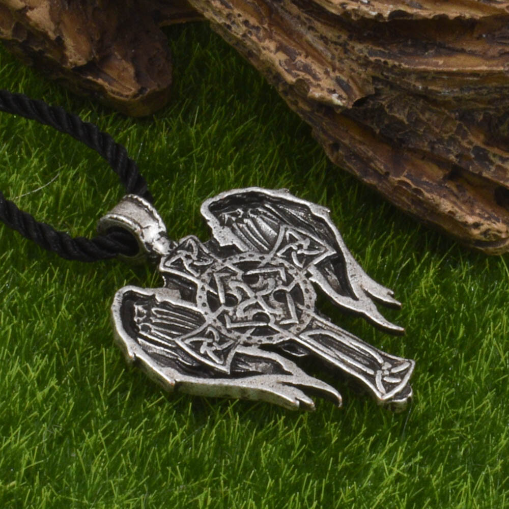Patron Saint St Michael Archangel Irish Celtic Cross Talisman Pendant Necklace