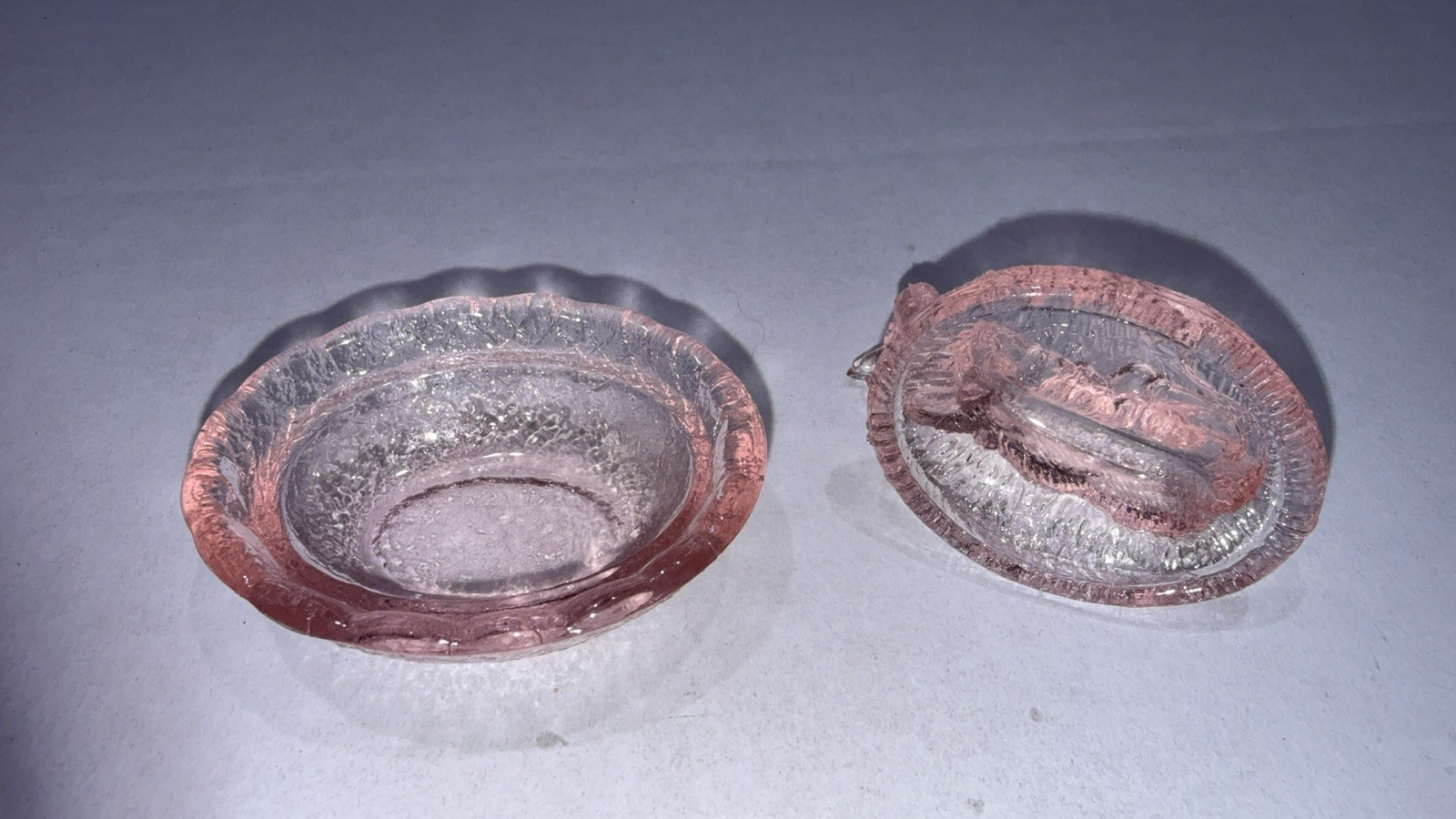 Mini Pink Glass COW ON NEST Glows