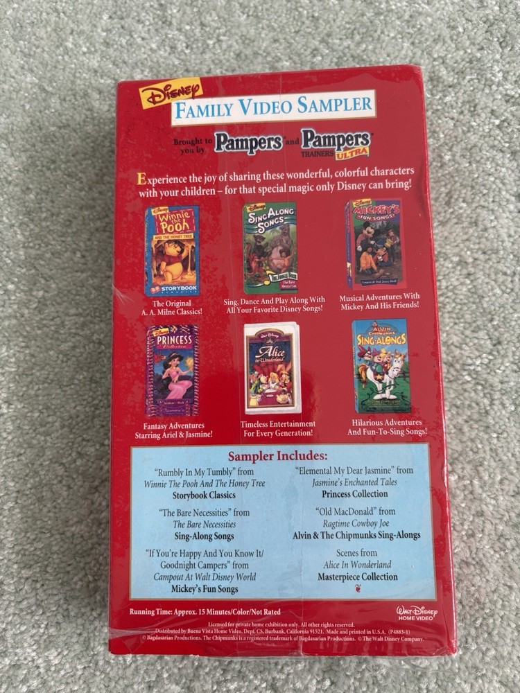 Disney Family Video Sampler (VHS, 1995)