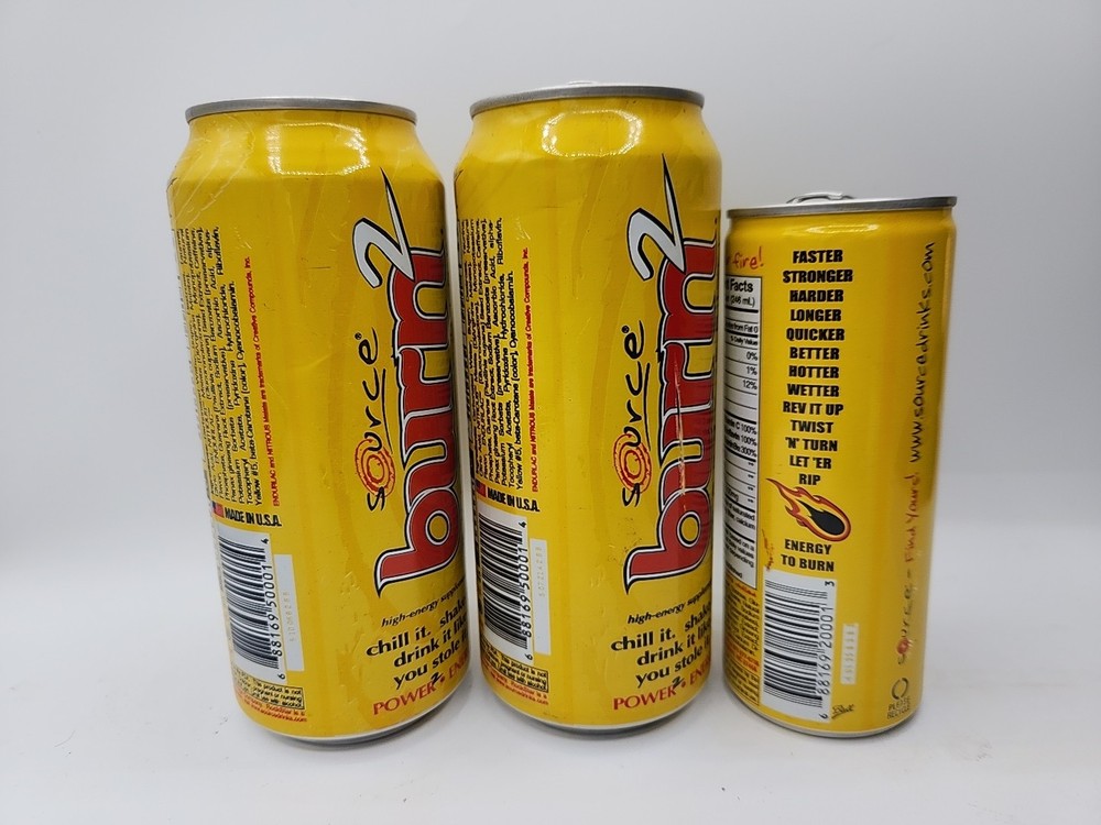 Source Burn Energy 3x Cans original All Different 16oz 8.3oz