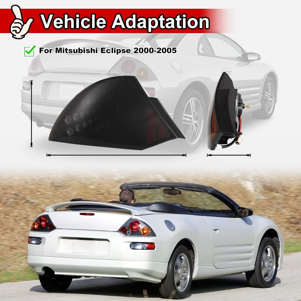 Tail Lights for Eclipse 2000-2005 LED Matte Black Smoke Lens