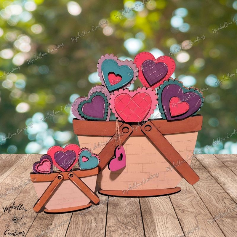 Patchwork Hearts Interchangeable Basket Insert