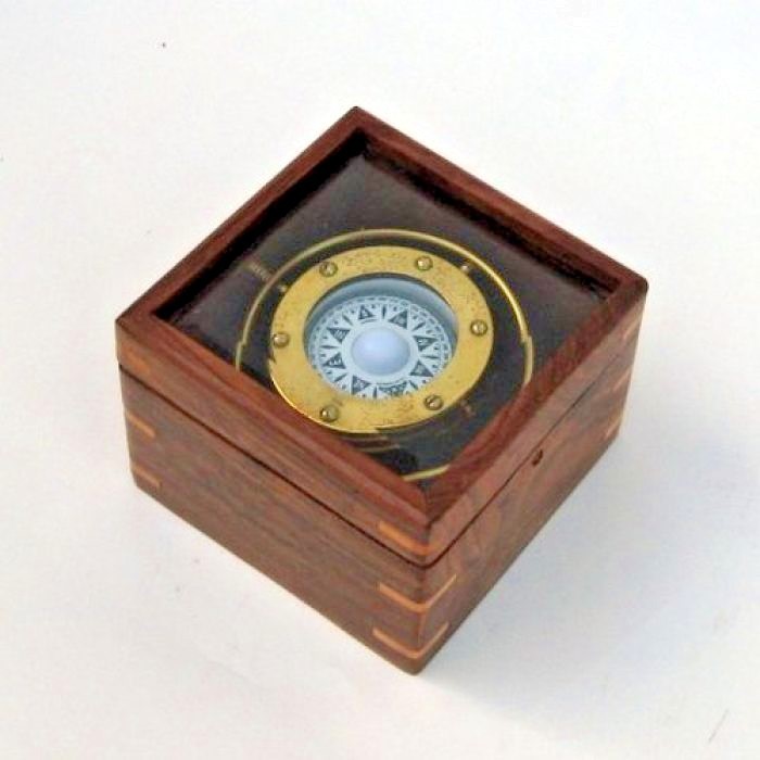 GIMBAL COMPASS BOXED ~ NAUTICAL COMPASS ~ MARITIME ~ PIRATE ~ COMPASS