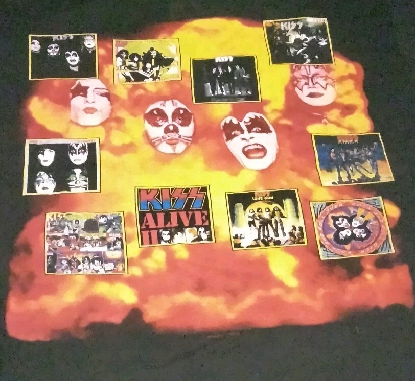 KISS  The ORIGINALS Large Double-sided T-shirt 1999 Rare Excellent Condition