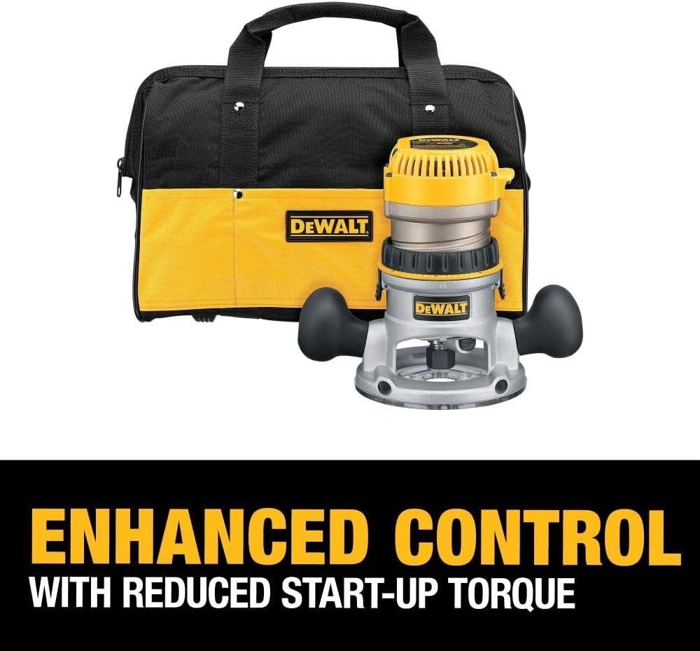 Router, Variable Speed, Fixed Base, 2-1/4 HP , Yellow