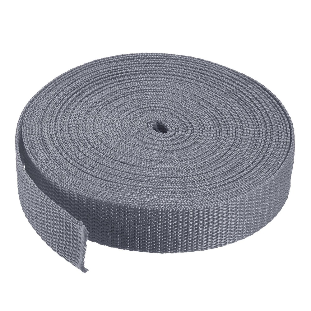 Lightweight Polypropylene Webbing Strap 1" 10 Yards Grey Strapping
