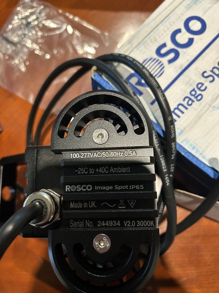 GOBO Rosco image spot projector with Mounting Bracket, & Cable
