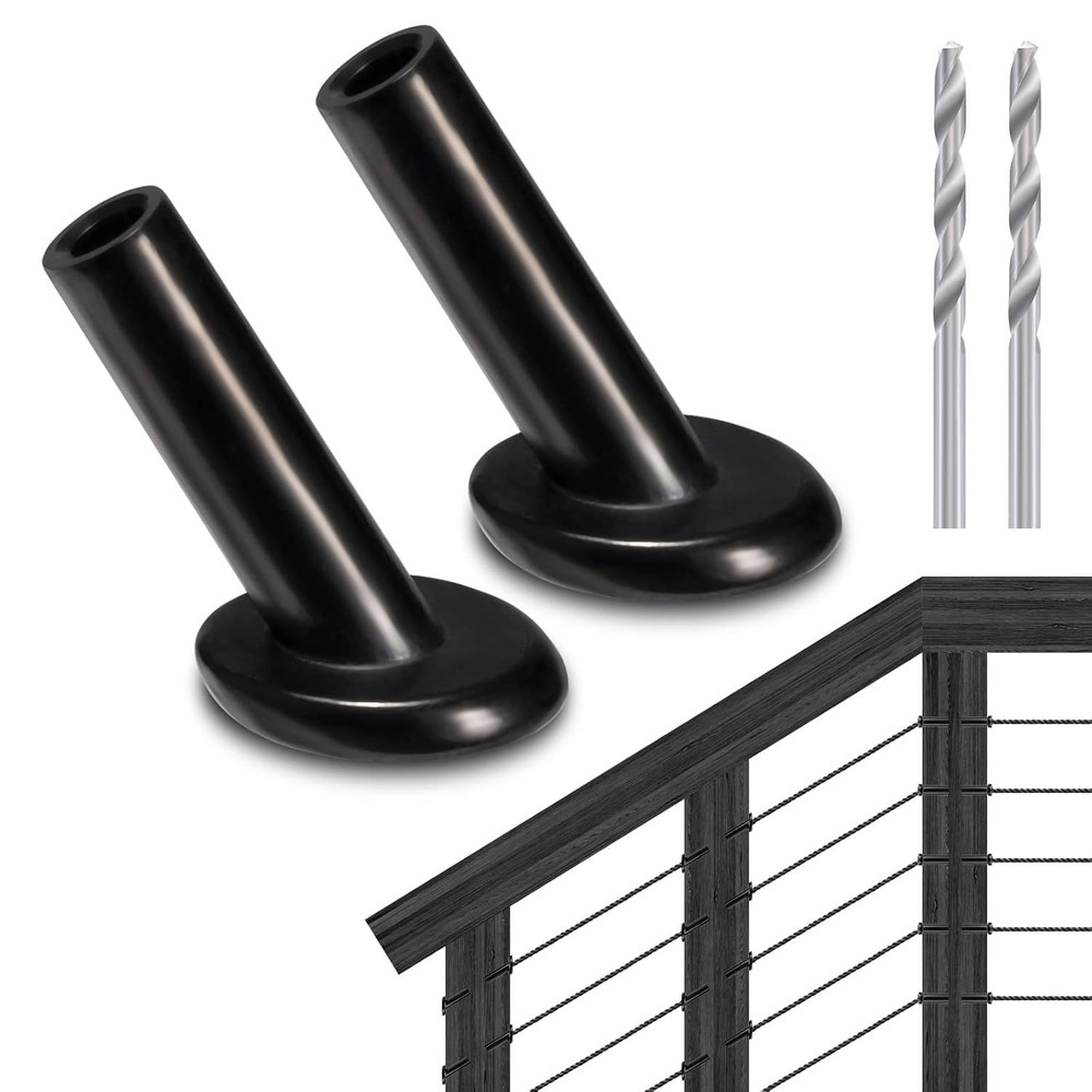 20 Pack 30 Degree Angle Protective Sleeves, Black Cable Railing Corner Protector