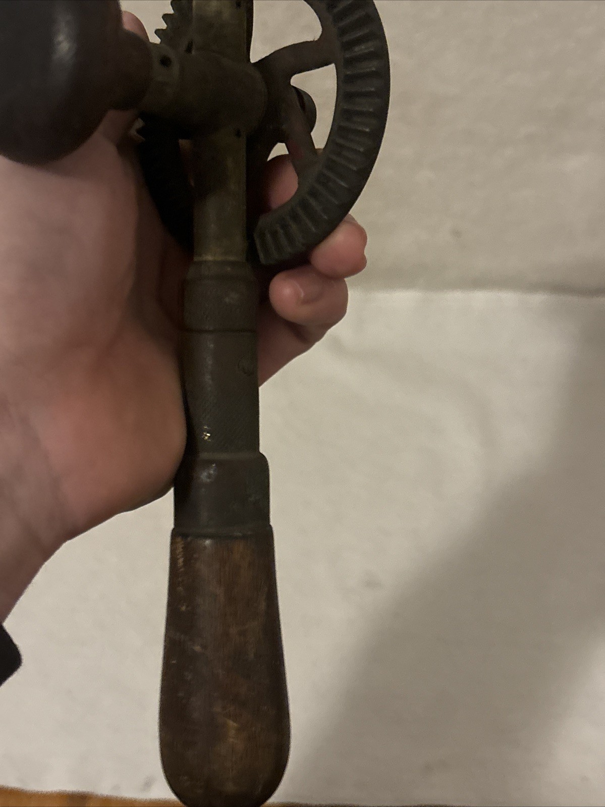 VINTAGE "EGG BEATER" STYLE HAND DRILL UNBRANDED WORKS! FREE SHIP