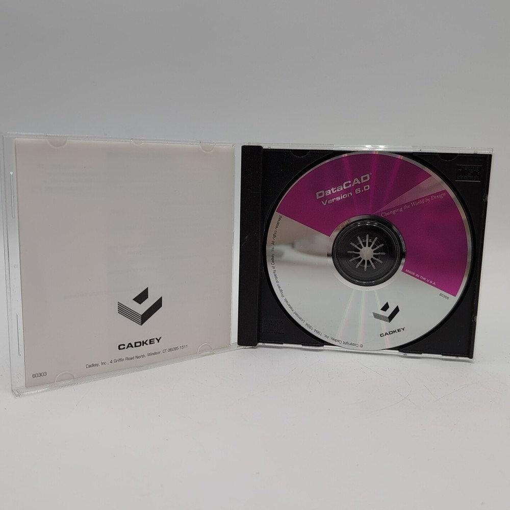 DATACAD Software CADKEY Version 6.0 CD-ROM Vintage 1994 Rare