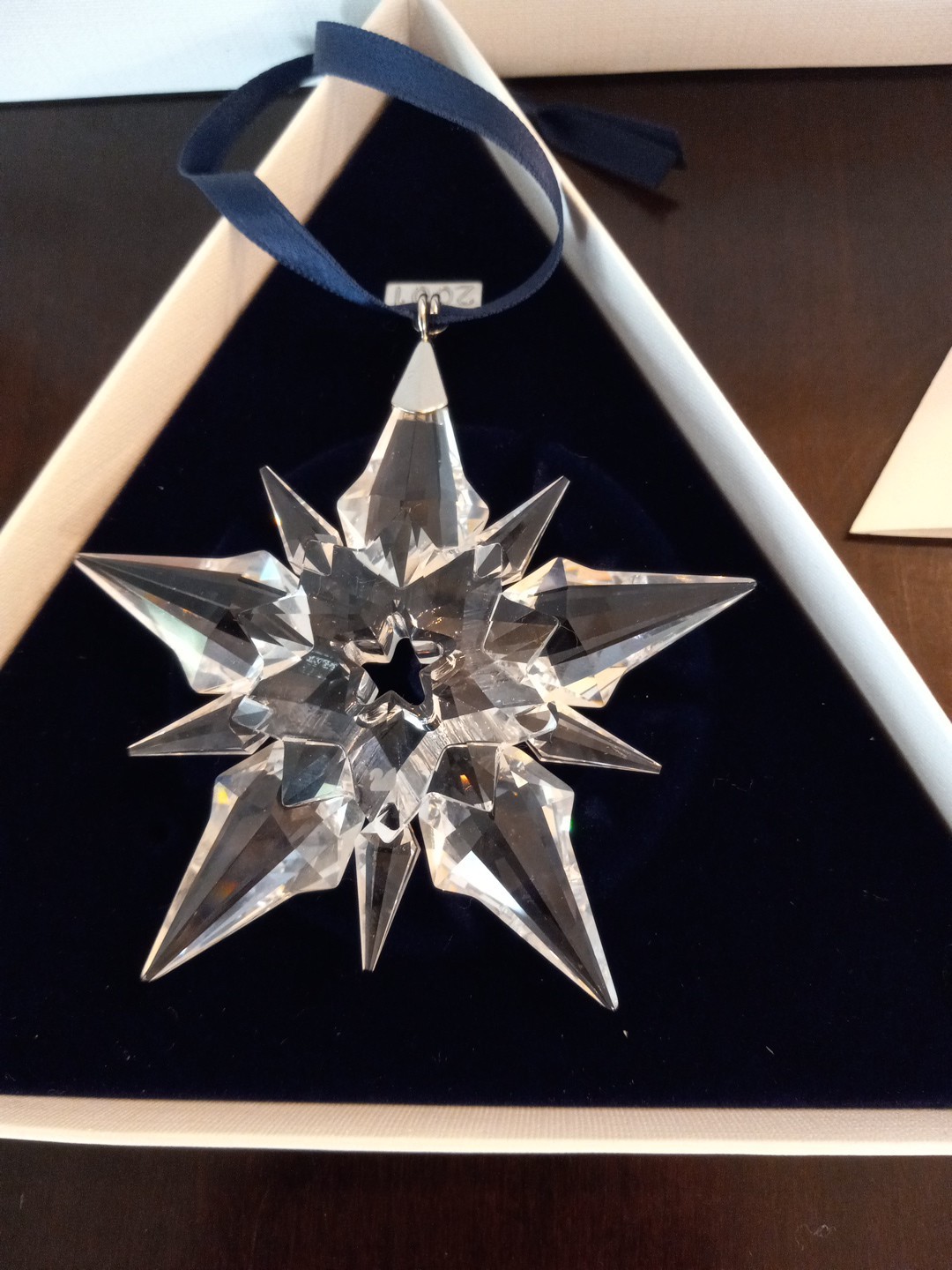 RARE Swarovski 2001 Large Snowflake Christmas Ornament w/ 14.5" Dealership Box
