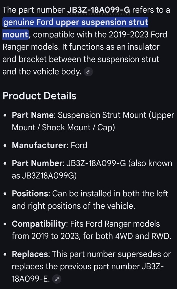 Genuine Ford Upper Mount JB3Z-18A099-G