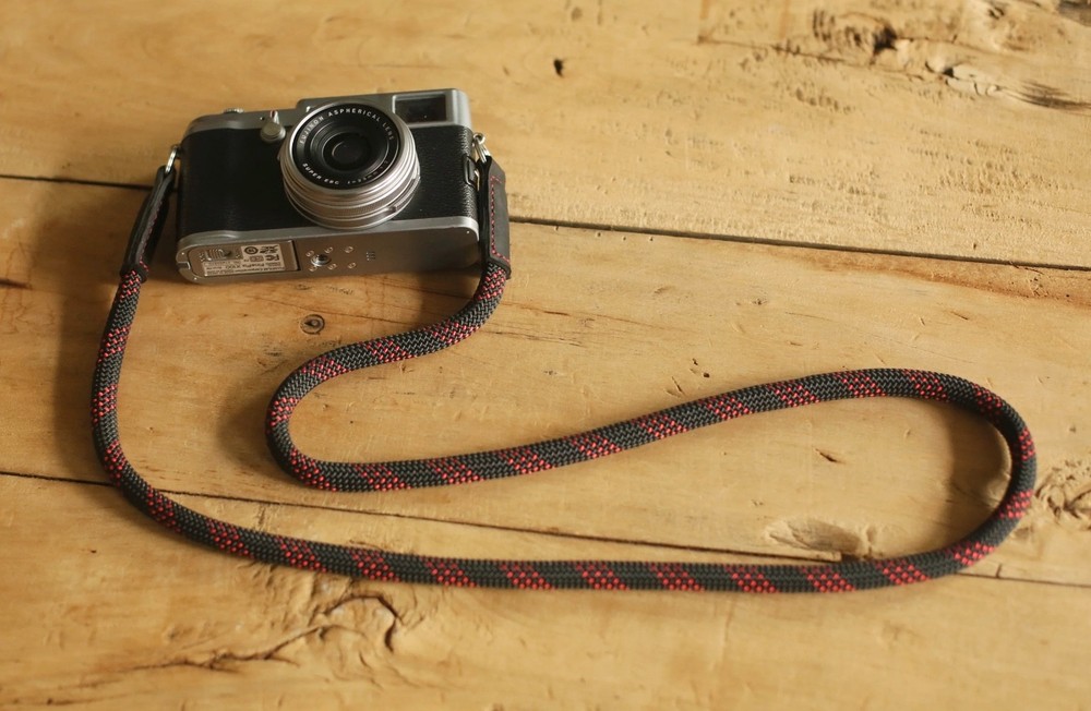 9mm Climbing Rope Camera Strap — Black And Red