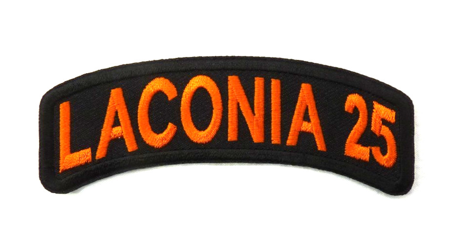 2025 Laconia Motorcycle Rally Orange Rocker Event Patch.
