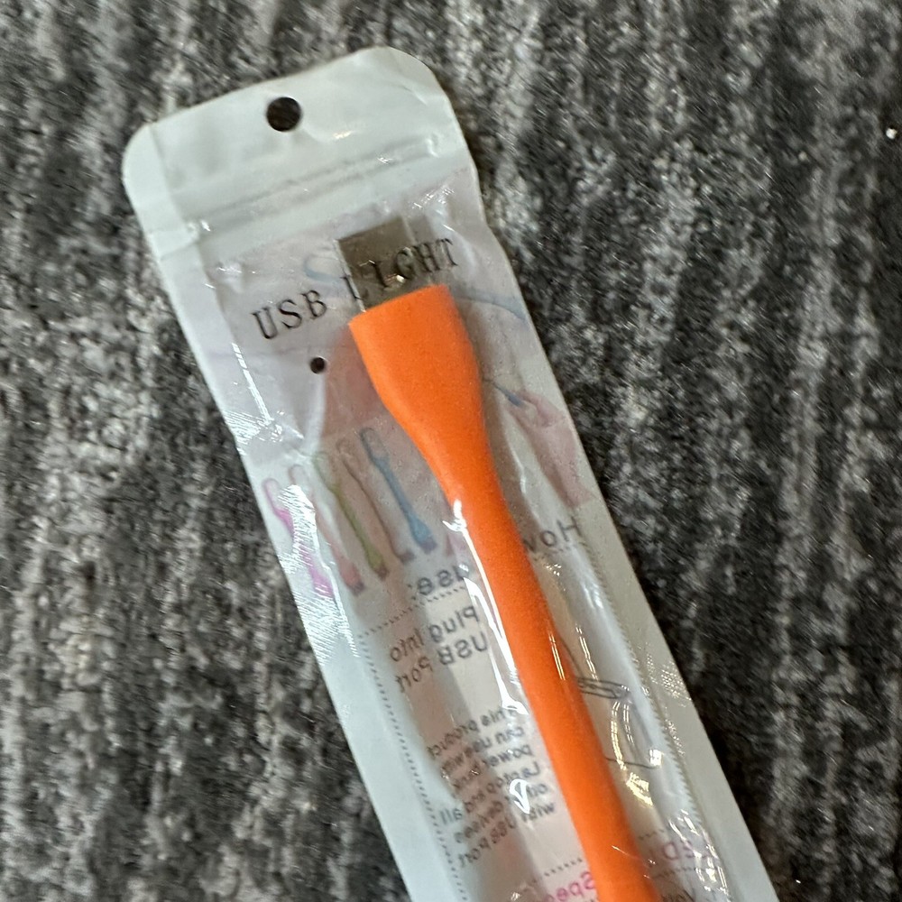 Flexible USB LED Light Lamp Orange Computer Study Reading Notebook Laptop PC New