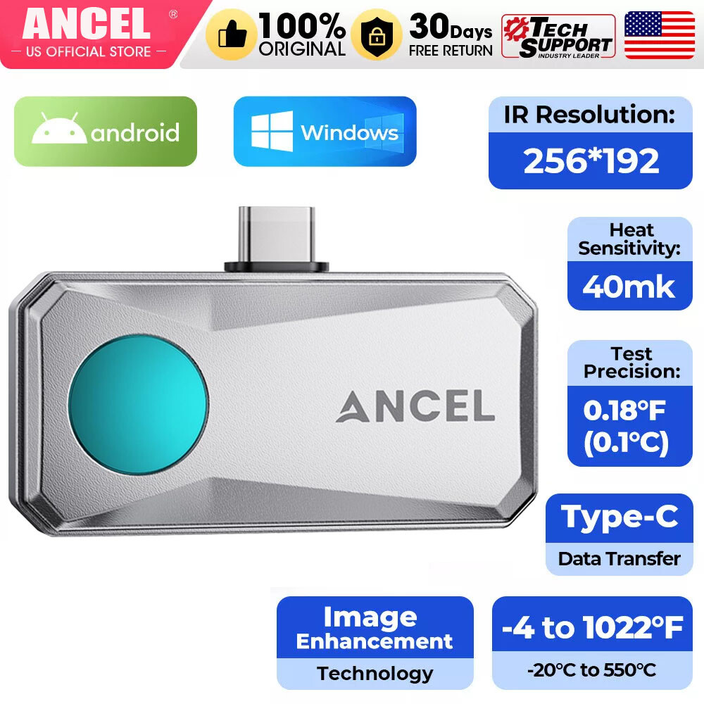 ANCEL IR101 PLUS Compact Night Thermal Imaging Camera for USB-C Android Devices