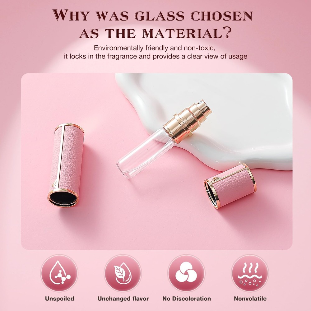 Atomizer Perfume Spray Bottle Empty Refillable Travel Scent Case Pink 10ml