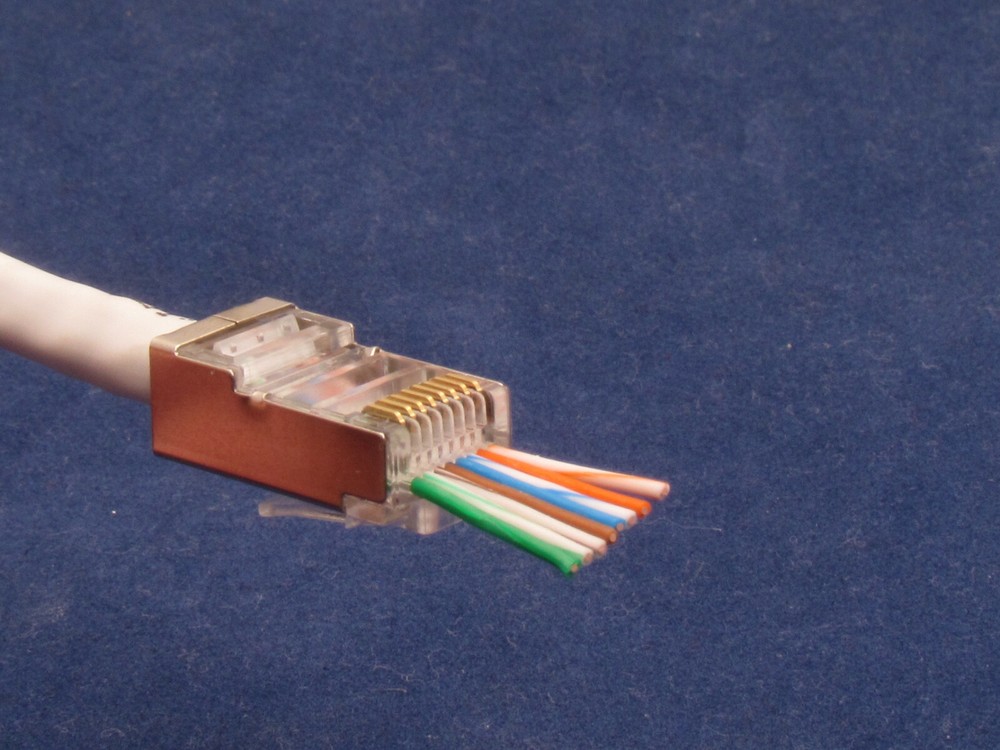 1000 CAT5e RJ45 Network Shielded Modular Plug 8P8C Connector End Pass Through