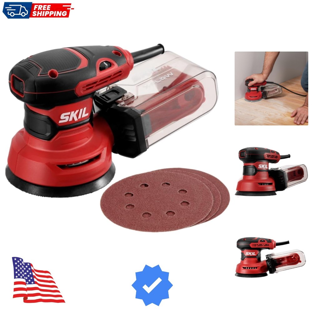 5” Random Orbital Sander with Cyclonic Dust Box & 3pc Sanding Sheet - SR21160...