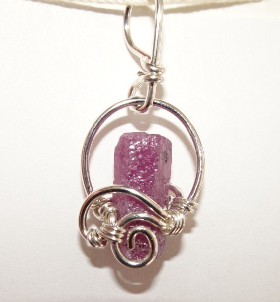 Ruby Crystal Pendant - Maya Canyon - Sterling Silver j3522
