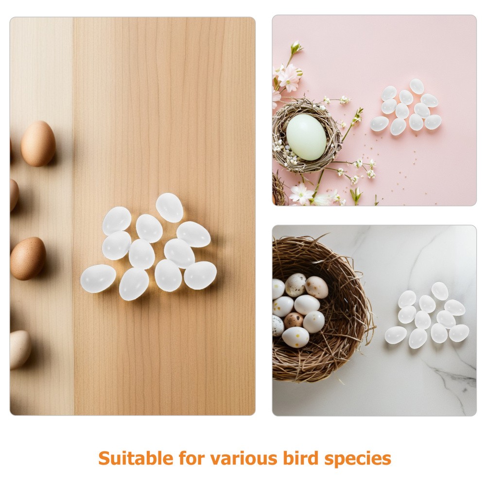 25 Pcs Simulation Pigeon Egg Artificial Props Decorative Nest Eggs