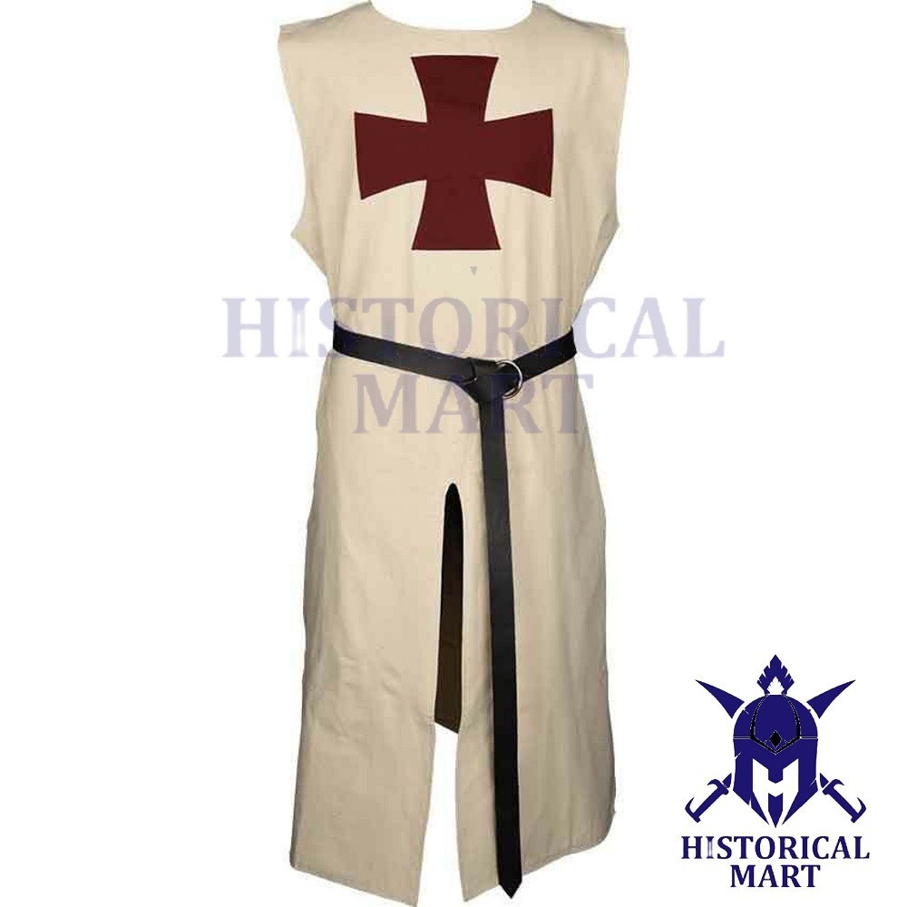 Medieval Templar Knight Tunic Surcoat Cloak Crusader Cross Costume Renaissance