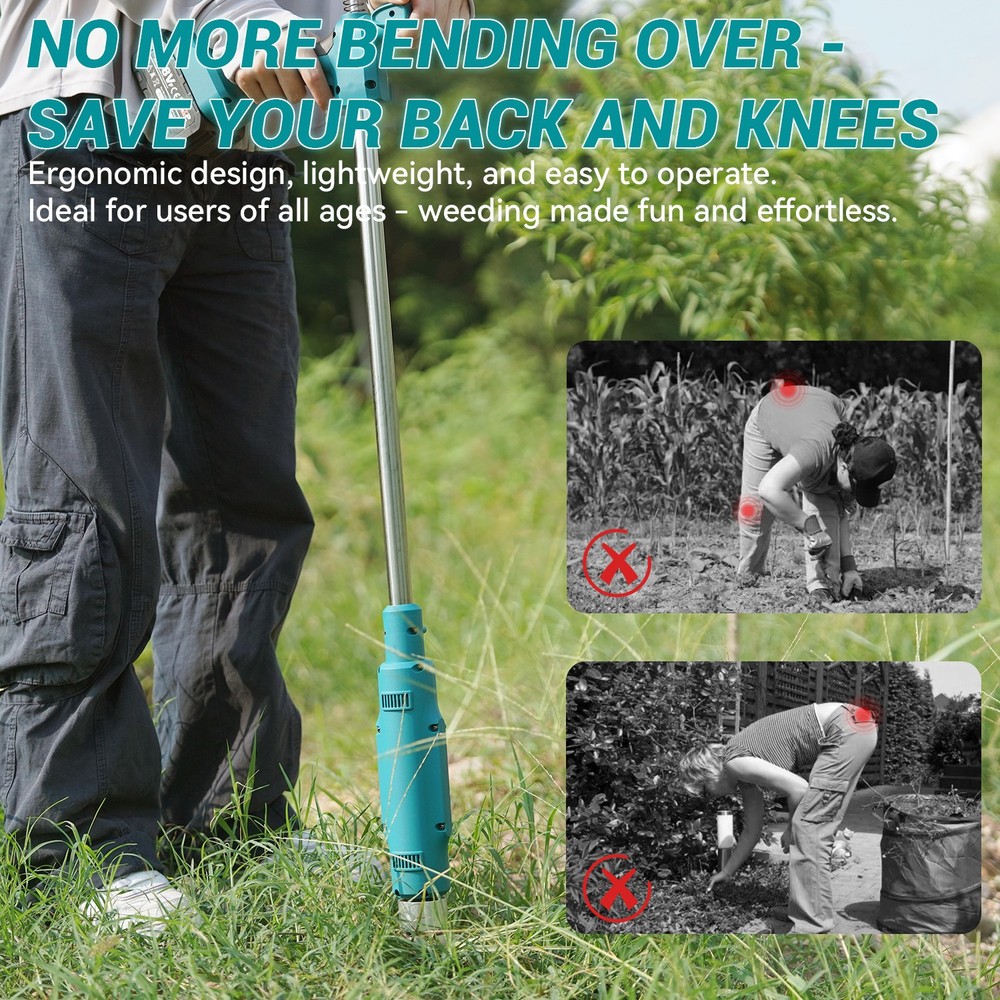 Battery Powered Cordless Weed Puller Tool Electric StandUp Weed Puller Tool