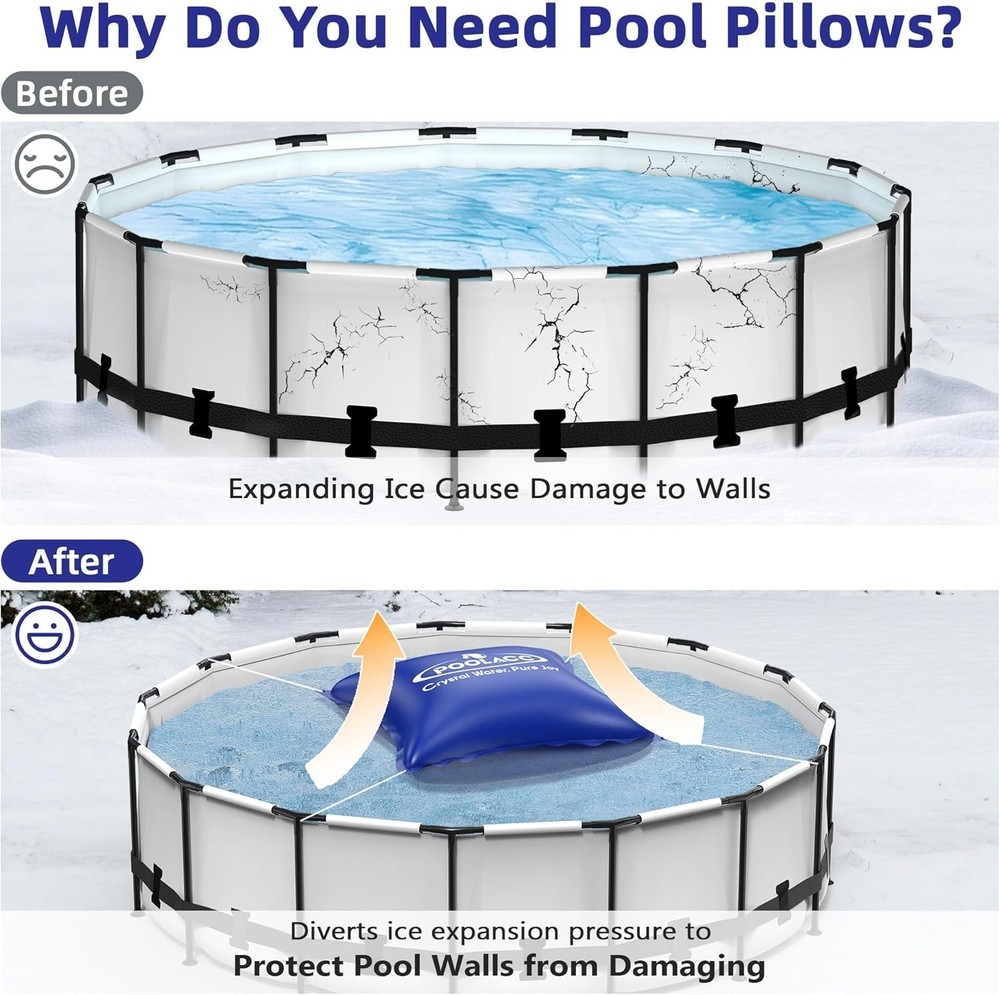 Pool Pillows for Above Ground Pools Winterizing, Extra Durable Cold-Resistant In