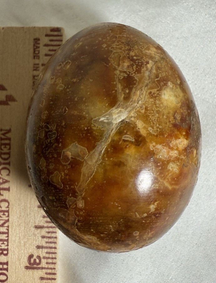 Alabaster Brown Orange Marble Stone Egg