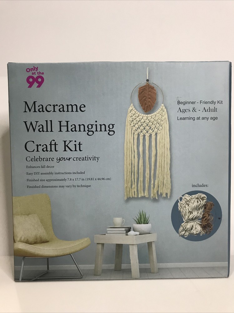 Macrame Kit - Wall Hangings Home  Decor Beginner Friendly Kit  - w/Instructions