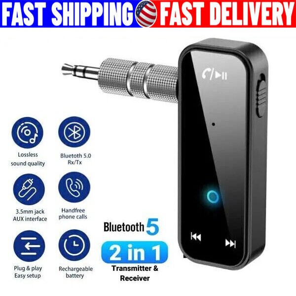 USB Wireless Bluetooth 5.0 Transmitter Receiver for Car Music Audio Aux Adapter