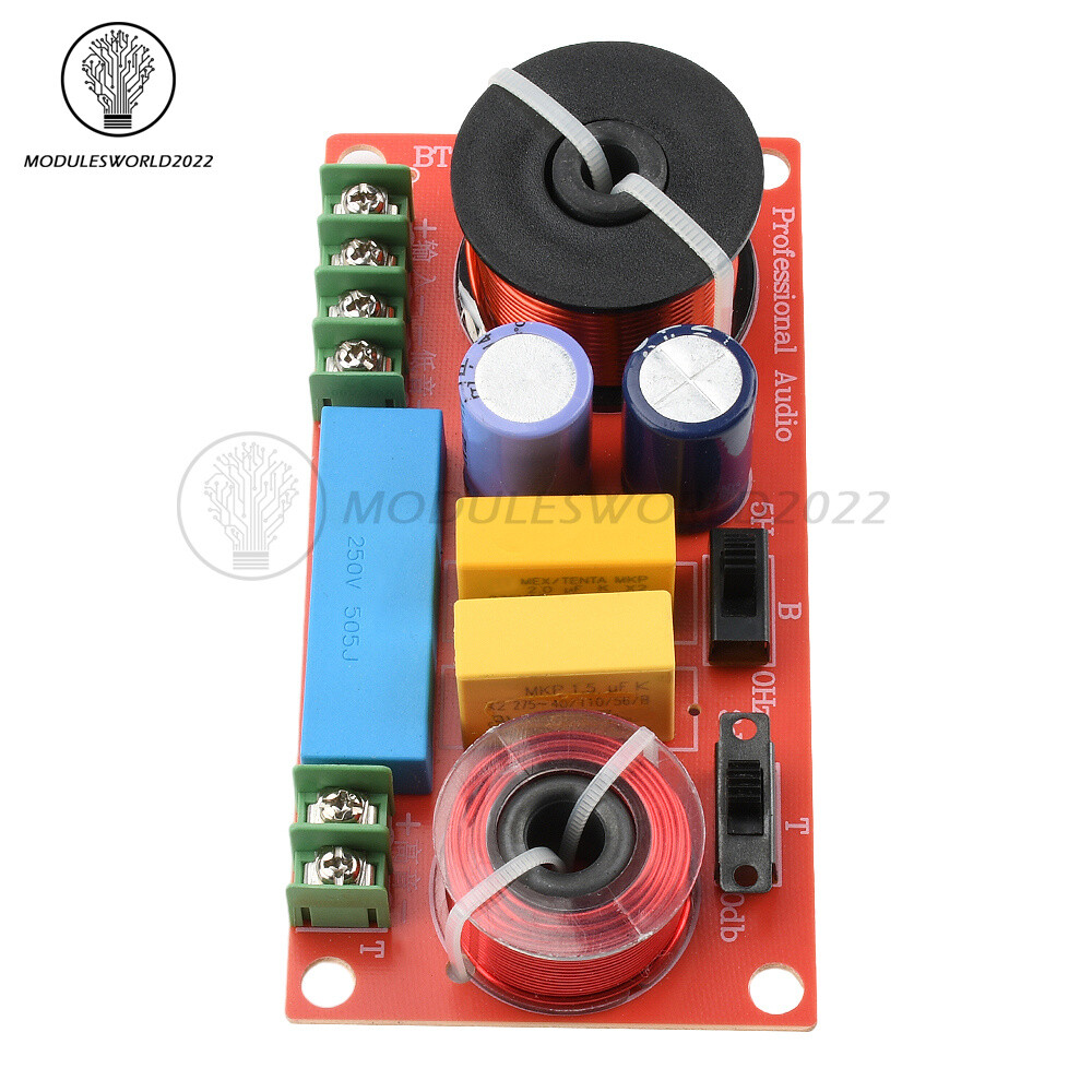 HiFi Bookshelf Speaker Crossover Adjustable 2-Way High Low Frequency Divider DIY